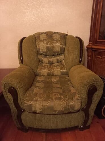 стол и табуретки для кухни: Б/у, Раскладной диван, 2 кресла, Без подьемного механизма — 5