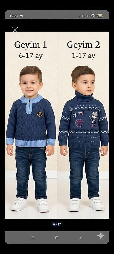 Oğlan uşaqları üçün isti trikotaj sviterlər – 2 model Geyim 1 (6–17