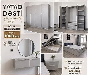 tec mebel: Yataq dəsti – zövq və rahatlıq bir yerdə! Tərkibi: - Dolab — 1
