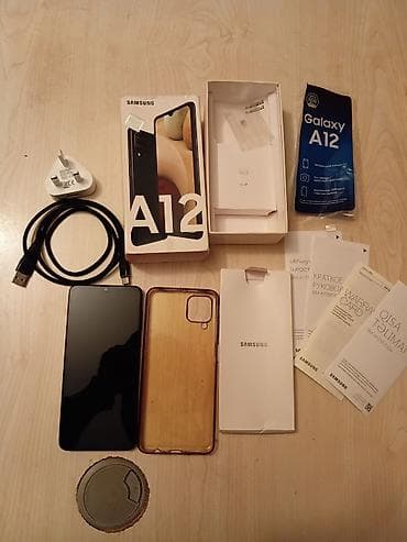 telfon sumqayit: Samsung Galaxy A12, 64 GB, rəng - Qara, Barmaq izi — 9