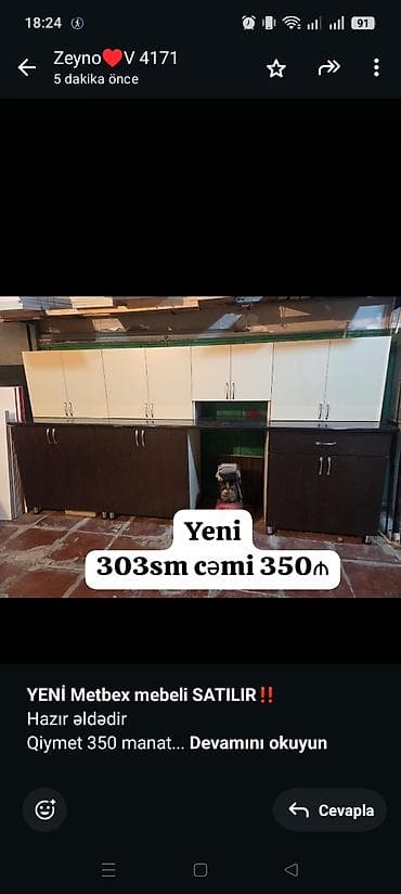 *YENİ Metbex mebeli SATILIR*‼️ Hazır əldədir Qiymet 350 manat Olcusu