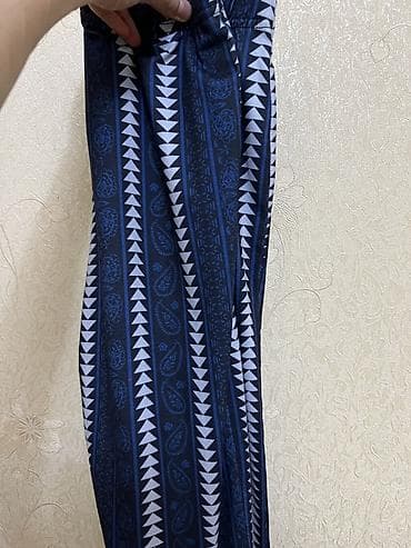 trapes salvar modelleri: Qadın şalvarı – elastik, yüksək belli, naxışlı -Razmer: S, amma strech — 4