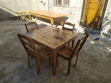 Bağ evləri, restoran (kafe pub ) üçün taxta masa ve oturacaq — 8