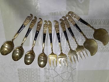 Latun ərsəli dekorativ süfrə ləvazimatları dəsti - Tərkib: 10 ədəd –