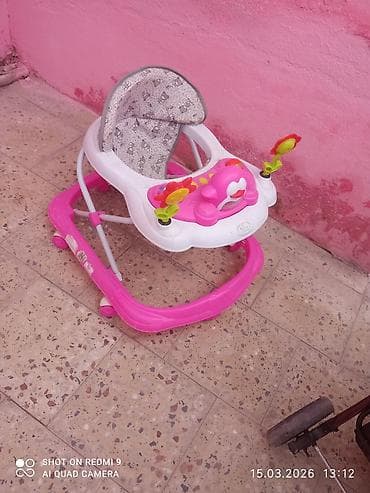 Uşaq gəzdirəci (yorğanlı oturacaqla) - Rəng: çəhrayı-ağ - Yumşaq