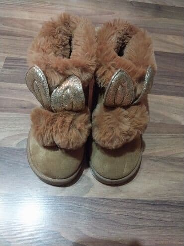 детская зимняя обувь на овчине: Uşaq üçün qış çəkmələri - Rəng: isti karamell/boz-qəhvəyi - Material — 1