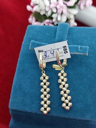 tək qaş: Sırğa, Pandora, Sarı qızıl, 585 Əyar, 258 g — 2