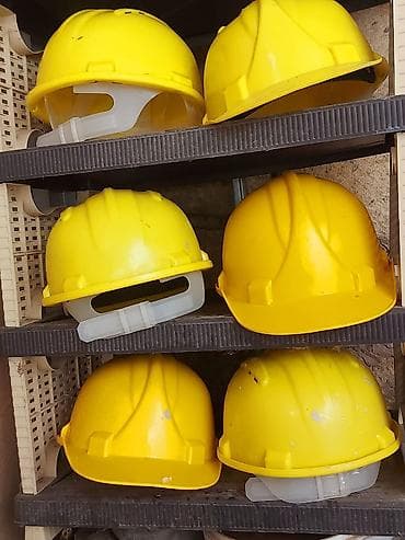 Sarı tikinti təhlükəsizlik dəbilqələri - Material: möhkəm zərbəyə