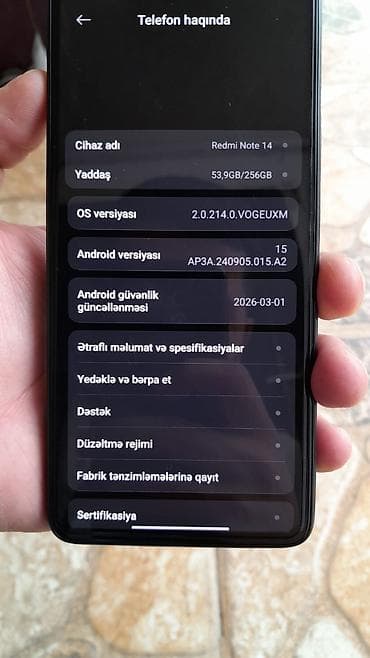 redmi not 10 ekran: Redmi Note 14, 256 GB, rəng - Qara, Face ID — 3