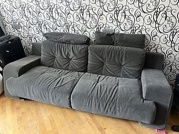 gencede divan: Mebel dəsti – 1 ədəd 3 nəfərlik divan, 2 ədəd kreslo - Rəng: tünd boz — 2
