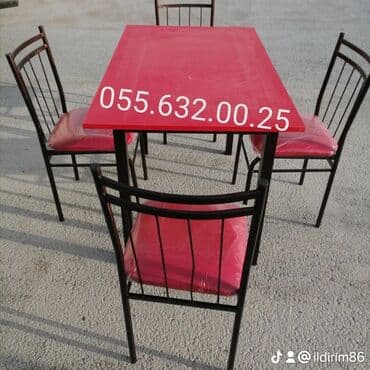 toxunma saplar satisi: Yeni, Kvadrat masa, 4 stul, Açılmayan, Azərbaycan — 3