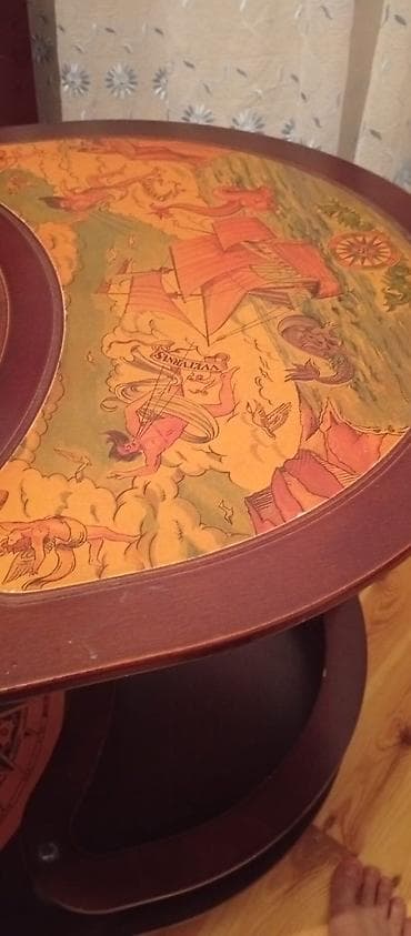 antik stul: Bar masası, Açılan, Taxta, Oval masa — 5