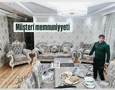 Klassik üslubda qonaq otağı mebel dəsti - Dəst tərkibi: 1 ədəd üçlü