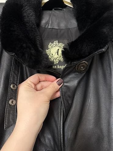 ucuz palto: Qadınlar üçün qara dəri palto - Brend: Aroma Angel - Material — 3