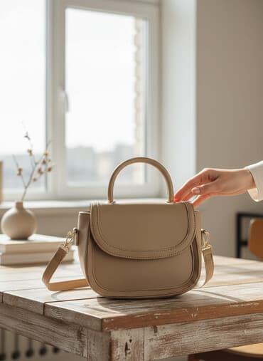 Portmone, pulqabıları: Yeni alinib istifadə etmirem deye satiram Bej rəngli qadın çantası - — 1