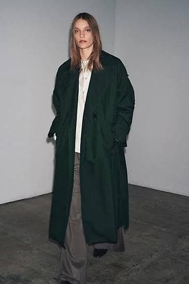 Оригинальный брендовый тренч Zara (Изумрудный / Water Repellent) at lalafo.az Оригинальный брендовый тренч Zara (Изумрудный / Water Repellent)