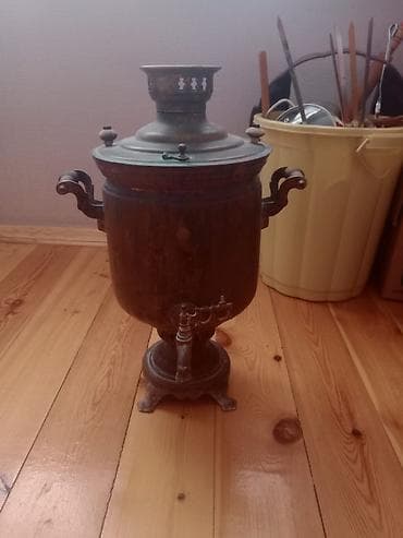 Samovarlar: Klassik kömürlü samovar - Material: mis-kalay ərintisi, tökmə ayaq və — 2
