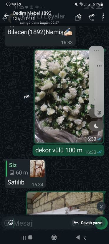 mavi qızılgül qiyməti: Dekor Güllər satılır qiyməti 90 mana qədimidi təcili satılır unvan — 1