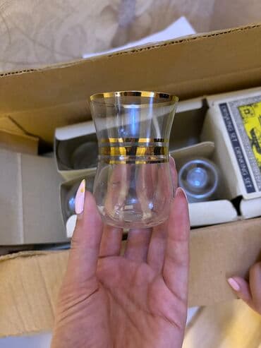 Armudu stəkanlar, rəng - Ağ, Şüşə, 12 ədədli dəst, Azərbaycan