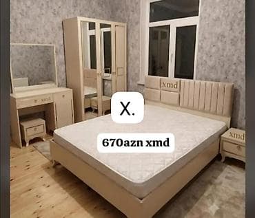 taxta ref: Yataq otağı mebel dəsti - Rəng: krem/bej tonları - Dəst tərkibi: - — 1