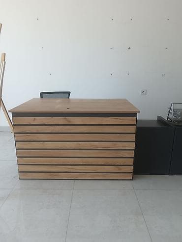 Ofis resepsiyon/iş masası – müasir dizayn - Material: laminat/taxta lalafo.az -da Ofis resepsiyon/iş masası – müasir dizayn - Material: laminat/taxta