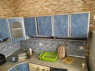 qranit mermer: Mətbəx mebeli dəsti - Künc yerləşimli asma və alt dolablar dəsti - — 2