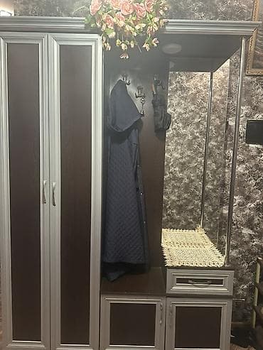 2 qapılı, Güzgülü, Qəhvəyi, Digər material, Açılan, Düz dolab — 2