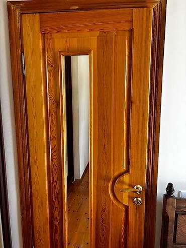 taxta qapi temiri: İç qapılar – təbii şam ağacından, şüşəli model - Material: massiv şam — 3