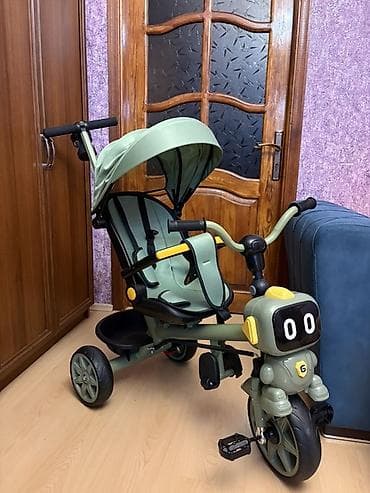 velesiped: Uşaq üçtəkərli velosiped – valideyn idarəetməli, tentli, robot — 1