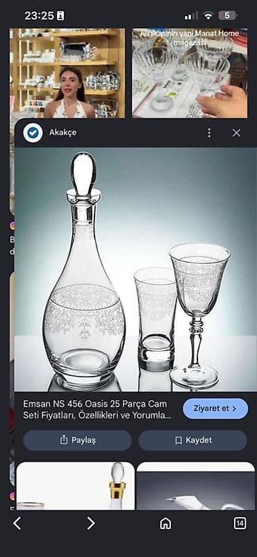 emsan: Emsan – 25 parçalı cam dəst - Material: şəffaf keyfiyyətli şüşə - — 1