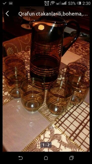 su vuran aparat: Qrafin 6eded stakanlari ile, beqemadir,qedimidir — 1