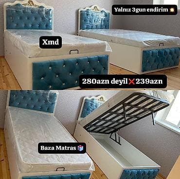 taxta carpayi: Tək nəfərlik çarpayı və matrasslar - Rəng seçimi: müxtəlif parça və — 10