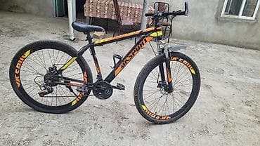 электронный велосипед: Axsport dağ velosipedi - Çərçivə: yüngül alaşımlı, qara-narıncı rəng — 3