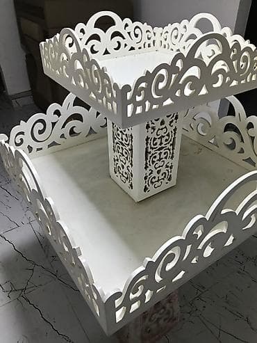 biskivit tortu: Tort və şiriniyyat qabı, rəng - Ağ — 2