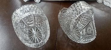 iran qablari: Çexoslovakiyanın Kəsimli kristal şüşə qab dəsti (2 ədəd) - Material — 2