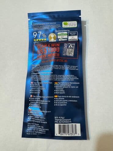 katric doldurma qiymeti: Termopasta MX-4 8.0 Thermalpasta YENİDƏN STOKDA MX-4 4gr-15m — 2