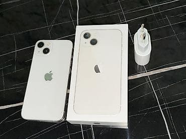 iphone pro max: İphone 13 ağ rəng 128gb pil 72, komplekt və üstündə nə alinibsa( — 1
