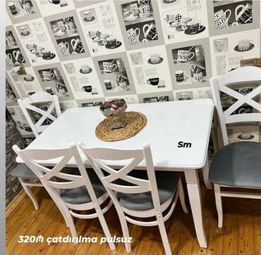 стол витрина: *Bir gün ərzində çatdırılma olunan* ✔️Kuxna üçün stol stul dəsti✨✨ — 2