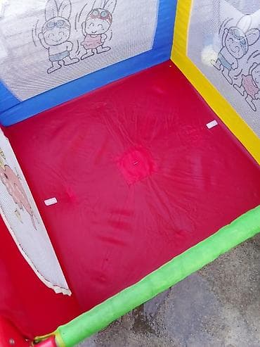Manejlər: Uşaq oyun manesi / playpen - Rəngarəng dizayn: qırmızı-yaşıl-göy-sarı — 2