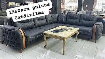 ucuz kunc divanlar: Künc Divan Dəsti - Müasir L‑şəkilli dizayn, geniş oturacaq sahəsi - — 2