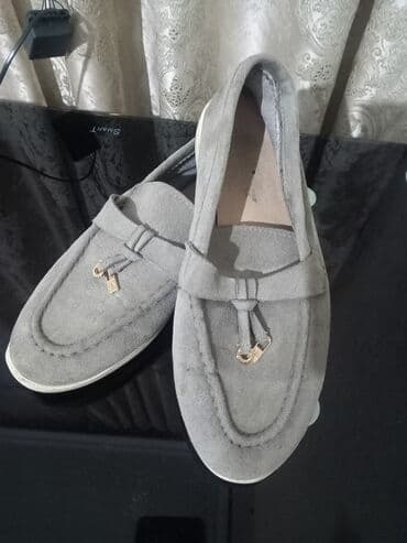 vetnamka ayaqqabilar: Boz rəngli mokasin tipli kişi ayaqqabısı - Material: süet (yumuşaq — 1
