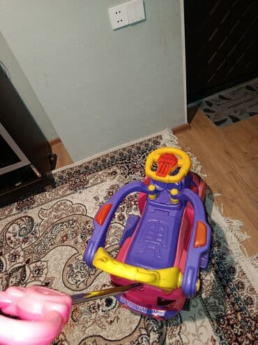 usag masin: Uşaq üçün itələmə maşını - Rənglər: çəhrayı-bənövşəyi-sarı — 2