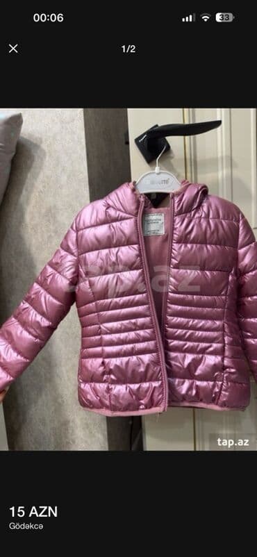 Uşaq üçün yüngül şişmə gödəkcə. - Rəng: metalik çəhrayı - Model