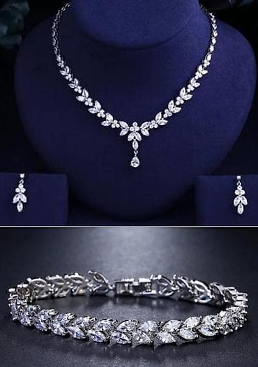 adli qolbaqlar: Красивый новый комплект из гипоаллергенного родированного сплава и — 1