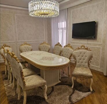 hazir kreditde olan heyet evleri: Qonaq otağı üçün, Yeni, Açılmayan, Dördbucaq masa, 6 stul — 9