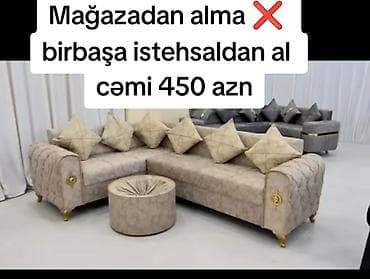 Divan və kreslo dəstləri: Künc divan dəsti – klassik-loft üslubunda - L formalı künc divan — 1