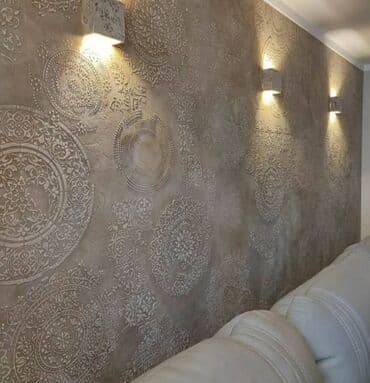 dolğu lak: Xüsusi dekorativ divar boyası və relyef panelləri – Şərq naxışlı — 6
