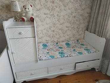 камод: Uşaq çarpayısı və komod dəsti - Rəng: ağ - Material: ağac/MDF - — 2