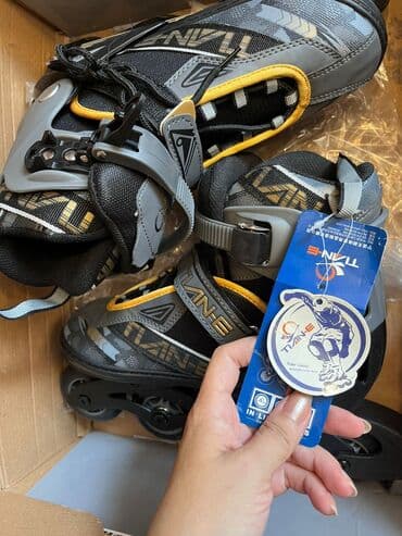 ролики квады в бишкеке: TİANE markalı, qara, boz və sarı rənglərdə olan bu rolik konki modeli — 2