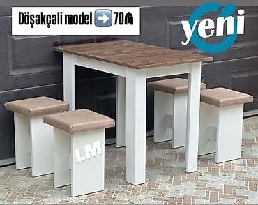stol ucun doşək: Masa + 4 taburetka Döşəkçəli 70azn Döşəkçəsiz 65azn Ölçü: 90x60sm / — 2